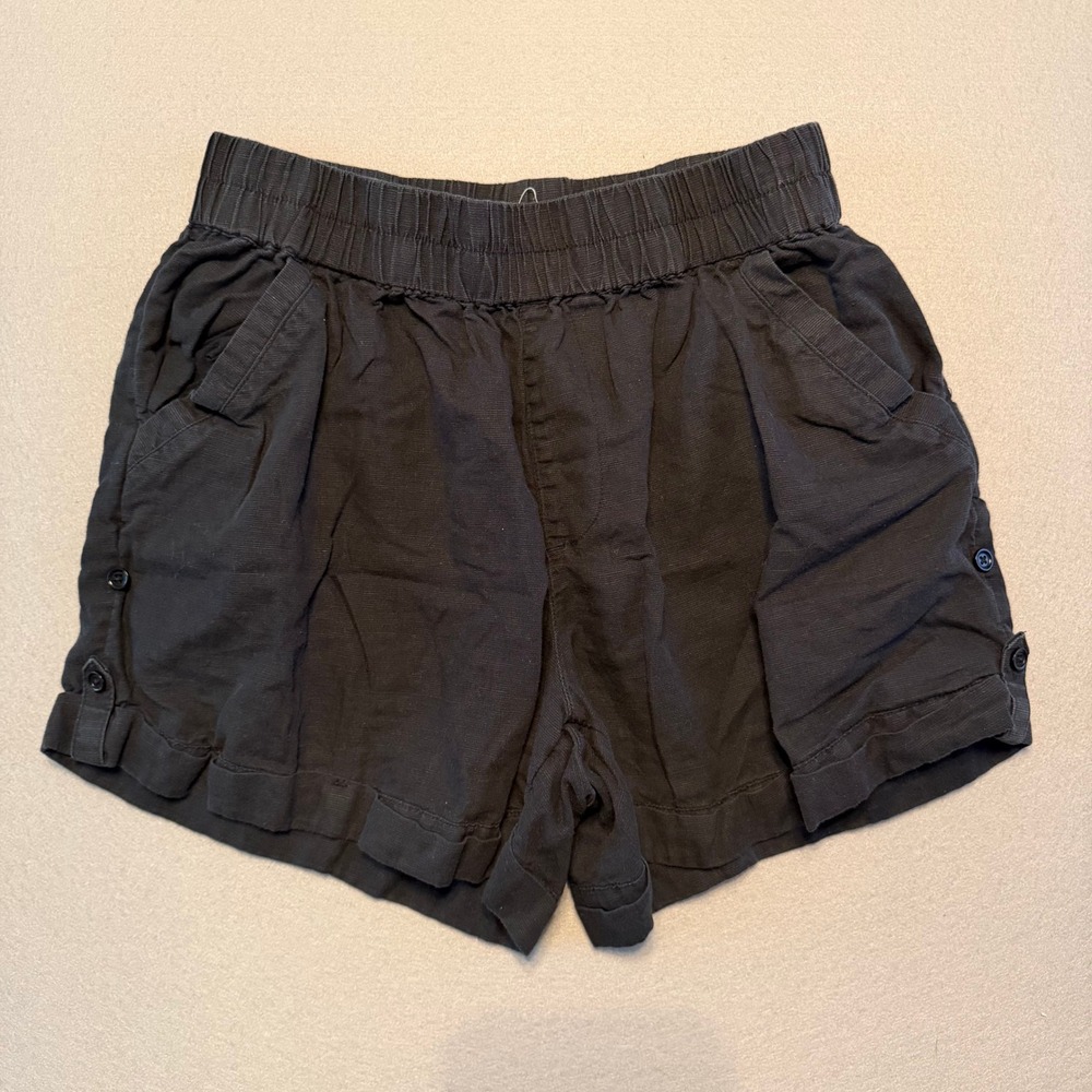Pact Organic Cotton Hemp Blend Pull On Shorts Black Women Medium